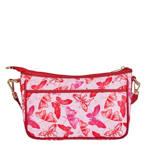 Butterfly Print Fabric East/West Hobo Crossbody Bag Over the Shoulder Purse - Picture 8 of 8